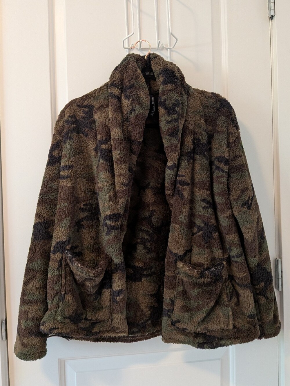 Camo Oversized Sherpa Teddy Bear Jacket Streetwear